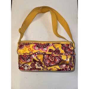 Vera Bradley Insulated Lunch Bag Floral Yellow Pink Zip Closure